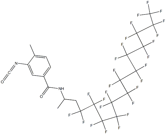 3-イソシアナト-4-メチル-N-[2-(ヘプタコサフルオロトリデシル)-1-メチルエチル]ベンズアミド 化学構造式