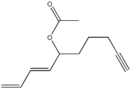 (3E)-5-アセトキシ-1,3-デカジエン-9-イン 化学構造式