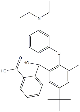 2-[7-tert-Butyl-3-(diethylamino)-9-hydroxy-5-methyl-9H-xanthen-9-yl]benzoic acid Structure