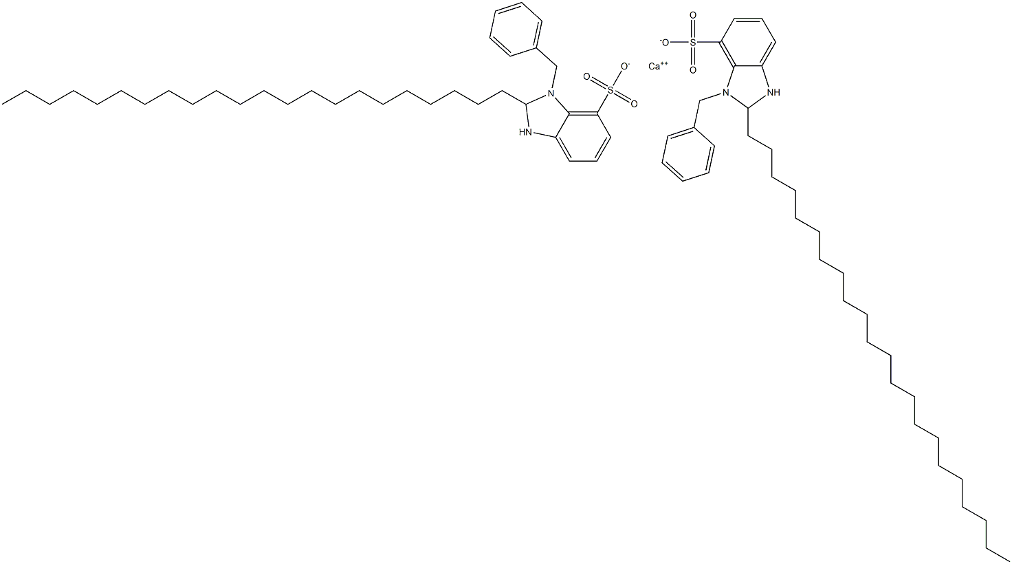 Bis(1-benzyl-2,3-dihydro-2-docosyl-1H-benzimidazole-7-sulfonic acid)calcium salt Structure