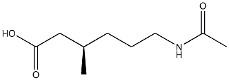 [R,(+)]-6-(Acetylamino)-3-methylhexanoic acid Structure
