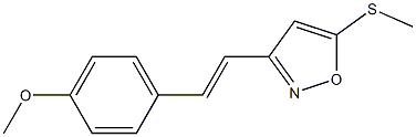 3-[(E)-2-[4-Methoxyphenyl]vinyl]-5-(methylthio)isoxazole 结构式