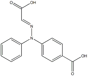 2-(4-カルボキシフェニル)-2-フェニルヒドラゾノ酢酸 化学構造式