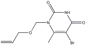 1-(2-Propenyloxymethyl)-5-bromo-6-methyluracil,,结构式