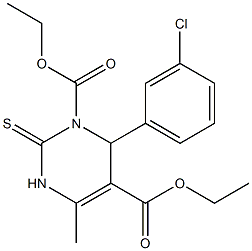 1,2,3,4-Tetrahydro-6-methyl-4-(3-chlorophenyl)-2-thioxopyrimidine-3,5-dicarboxylic acid diethyl ester Struktur