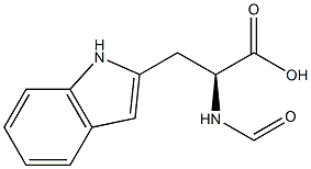 (S)-2-(ホルミルアミノ)-3-(1H-インドール-2-イル)プロピオン酸 化学構造式