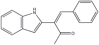 2-[(Z)-1-アセチル-2-フェニルエテニル]-1H-インドール 化学構造式
