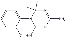 2,4-Diamino-6,6-dimethyl-5,6-dihydro-5-(2-chlorophenyl)-1,3,5-triazine Struktur