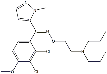 (E)-(2,3-ジクロロ-4-メトキシフェニル)(2-メチル-2H-ピラゾール-3-イル)ケトンO-(2-ジプロピルアミノエチル)オキシム 化学構造式