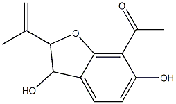7-Acetyl-2,3-dihydro-2-isopropenyl-3,6-benzofurandiol Structure