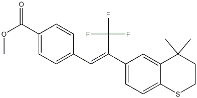 4-[(Z)-2-[(3,4-ジヒドロ-4,4-ジメチル-2H-1-ベンゾチオピラン)-6-イル]-3,3,3-トリフルオロ-1-プロペニル]安息香酸メチル 化学構造式