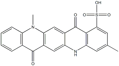 5,7,12,14-Tetrahydro-3,12-dimethyl-7,14-dioxoquino[2,3-b]acridine-1-sulfonic acid Struktur