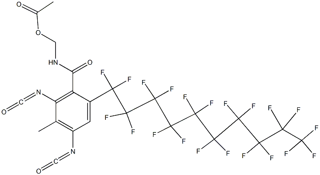 N-(Acetyloxymethyl)-2-(henicosafluorodecyl)-4,6-diisocyanato-5-methylbenzamide Structure