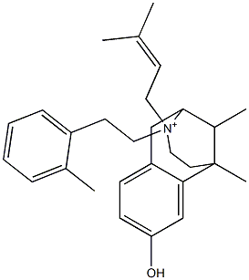 1,2,3,4,5,6-Hexahydro-8-hydroxy-3-(2-o-tolylethyl)-3-(3-methyl-2-butenyl)-6,11-dimethyl-2,6-methano-3-benzazocin-3-ium|