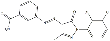 4-(3-Carbamoylphenylazo)-1-(2,3-dichlorophenyl)-3-methyl-5(4H)-pyrazolone Struktur
