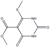 1,2,3,4-テトラヒドロ-2,4-ジオキソ-6-(メチルチオ)ピリミジン-5-カルボン酸メチル 化学構造式