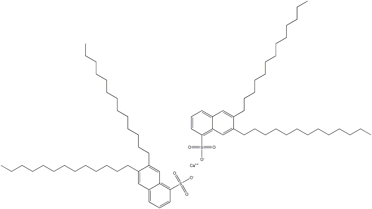 Bis(6,7-ditridecyl-1-naphthalenesulfonic acid)calcium salt Structure