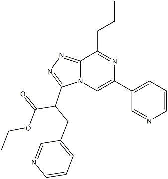 2-[8-Propyl-6-(3-pyridinyl)-1,2,4-triazolo[4,3-a]pyrazin-3-yl]-3-(3-pyridinyl)propionic acid ethyl ester 结构式