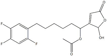 Acetic acid 1-[(2,5-dihydro-2-hydroxy-5-oxofuran)-3-yl]-6-(2,4,5-trifluorophenyl)hexyl ester Struktur