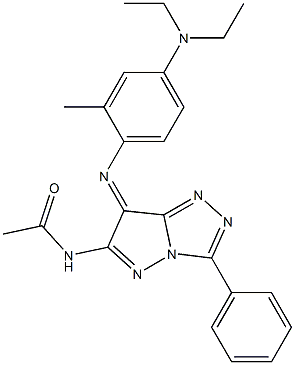 (7Z)-7-[[2-Methyl-4-(diethylamino)phenyl]imino]-N-acetyl-3-phenyl-7H-pyrazolo[5,1-c]-1,2,4-triazol-6-amine Struktur