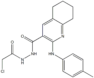 N'-[2-クロロアセチル]-2-[(4-メチルフェニル)アミノ]-5,6,7,8-テトラヒドロキノリン-3-カルボヒドラジド 化学構造式