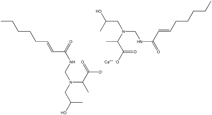 Bis[2-[N-(2-hydroxypropyl)-N-(2-octenoylaminomethyl)amino]propionic acid]calcium salt,,结构式