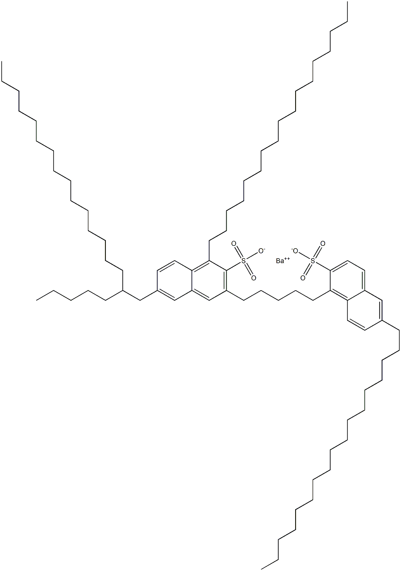Bis(1,6-diheptadecyl-2-naphthalenesulfonic acid)barium salt Structure