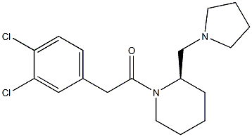 (2R)-1-[(3,4-Dichlorophenyl)acetyl]-2-(1-pyrrolidinylmethyl)piperidine 结构式