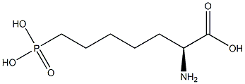 (S)-2-アミノ-7-ホスホノヘプタン酸 化学構造式