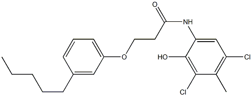 2-[3-(3-Pentylphenoxy)propanoylamino]-4,6-dichloro-5-methylphenol