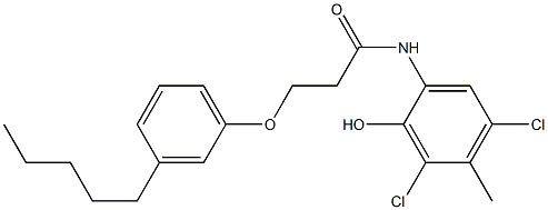  2-[3-(3-Pentylphenoxy)propanoylamino]-4,6-dichloro-5-methylphenol