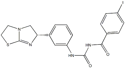 1-(4-Iodobenzoyl)-3-[3-[[(6S)-2,3,5,6-tetrahydroimidazo[2,1-b]thiazol]-6-yl]phenyl]urea Structure