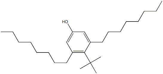 4-tert-Butyl-3,5-dioctylphenol Struktur