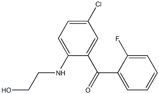 2-[(2-ヒドロキシエチル)アミノ]-5-クロロ-2'-フルオロベンゾフェノン 化学構造式
