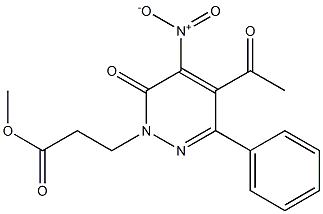 3-[(5-Acetyl-2,3-dihydro-4-nitro-3-oxo-6-phenylpyridazin)-2-yl]propanoic acid methyl ester Struktur