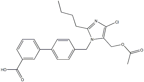 4'-(5-Acetyloxymethyl-4-chloro-2-butyl-1H-imidazol-1-ylmethyl)-1,1'-biphenyl-3-carboxylic acid Struktur