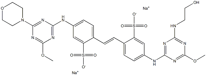 4-[(4-Methoxy-6-morpholino-1,3,5-triazin-2-yl)amino]-4'-[[6-methoxy-4-[(2-hydroxyethyl)amino]-1,3,5-triazin-2-yl]amino]stilbene-2,2'-disulfonic acid disodium salt