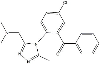 2-[3-[(ジメチルアミノ)メチル]-5-メチル-4H-1,2,4-トリアゾール-4-イル]-5-クロロベンゾフェノン 化学構造式
