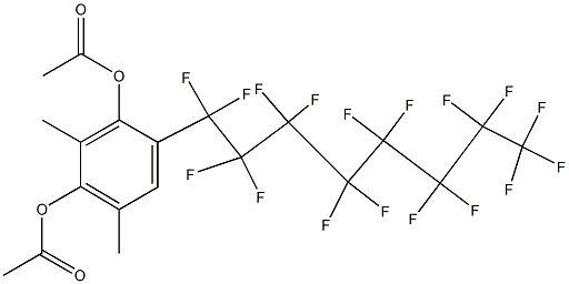 4-(Heptadecafluorooctyl)-2,6-dimethylbenzene-1,3-diol diacetate 结构式