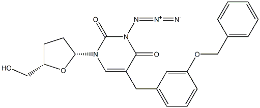 5-[3-(Benzyloxy)benzyl]-3-azido-2',3'-dideoxyuridine Structure