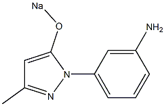 1-(m-アミノフェニル)-5-ソジオオキシ-3-メチル-1H-ピラゾール 化学構造式
