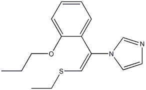 1-[(E)-2-エチルチオ-1-[2-(プロポキシ)フェニル]エテニル]-1H-イミダゾール 化学構造式