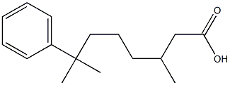 3,7-ジメチル-7-フェニルオクタン酸 化学構造式