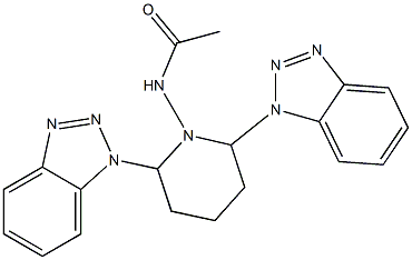 1-(Acetylamino)-2,6-bis(1H-benzotriazol-1-yl)piperidine Struktur