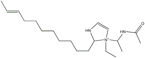 1-[1-(アセチルアミノ)エチル]-1-エチル-2-(9-ウンデセニル)-4-イミダゾリン-1-イウム 化学構造式
