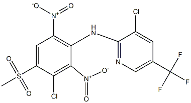 3-Chloro-5-trifluoromethyl-N-(3-chloro-4-methylsulfonyl-2,6-dinitrophenyl)pyridin-2-amine Struktur