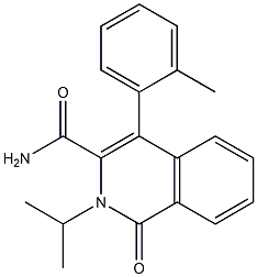 1-Oxo-2-isopropyl-4-(2-methylphenyl)-1,2-dihydroisoquinoline-3-carboxamide Structure