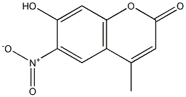 7-ヒドロキシ-4-メチル-6-ニトロ-2H-1-ベンゾピラン-2-オン 化学構造式