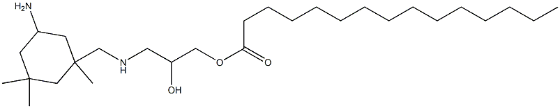 3-[[N-(3-ペンタデカノイルオキシ-2-ヒドロキシプロピル)アミノ]メチル]-3,5,5-トリメチルシクロヘキシルアミン 化学構造式