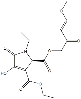 (2R)-2,5-Dihydro-4-hydroxy-5-oxo-2-(2-oxo-4-methoxy-3-butenyl)-1H-pyrrole-2,3-dicarboxylic acid diethyl ester Struktur